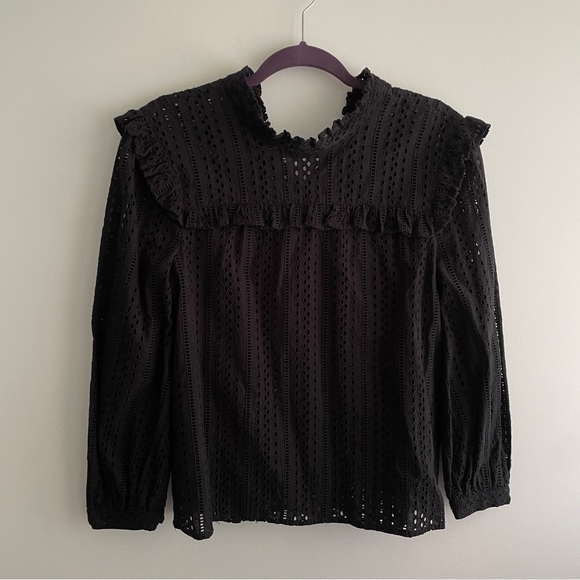 Madewell Tops - Black Madewell Lace Blouse | Size Small
